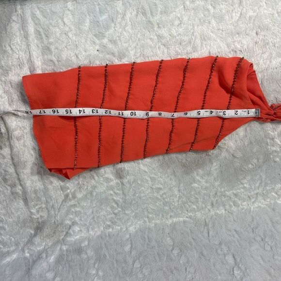 Sam Edelman Women's Rhinestone Spaghetti Strap Tank Tops Orange Size Small - Picture 9 of 12